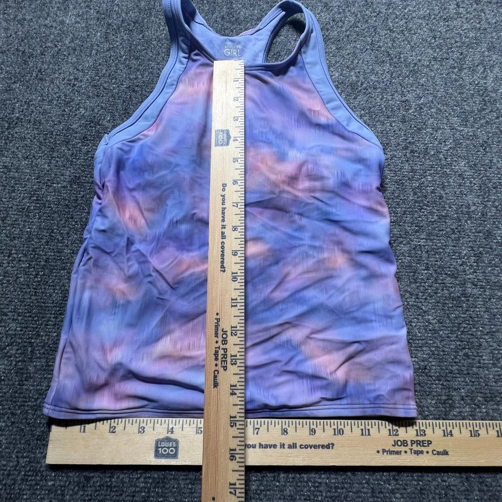 Athleta Girl Purple Pink Tie Dye Tankini Swimsuit Set XL 14 Swim Shorts Beach
